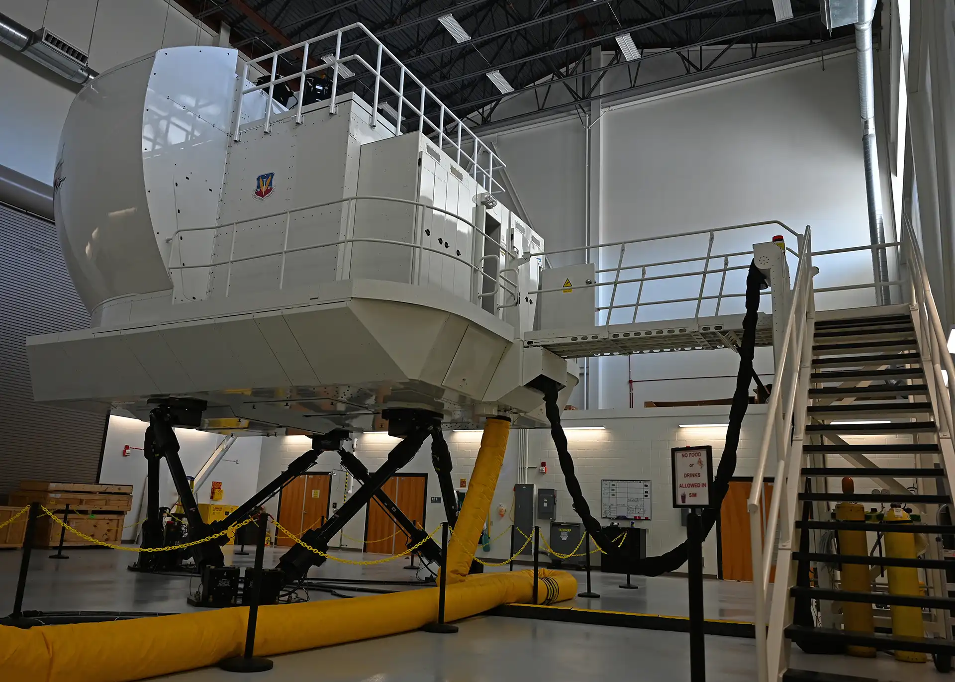 C-130J full-motion flight simulator in a training center