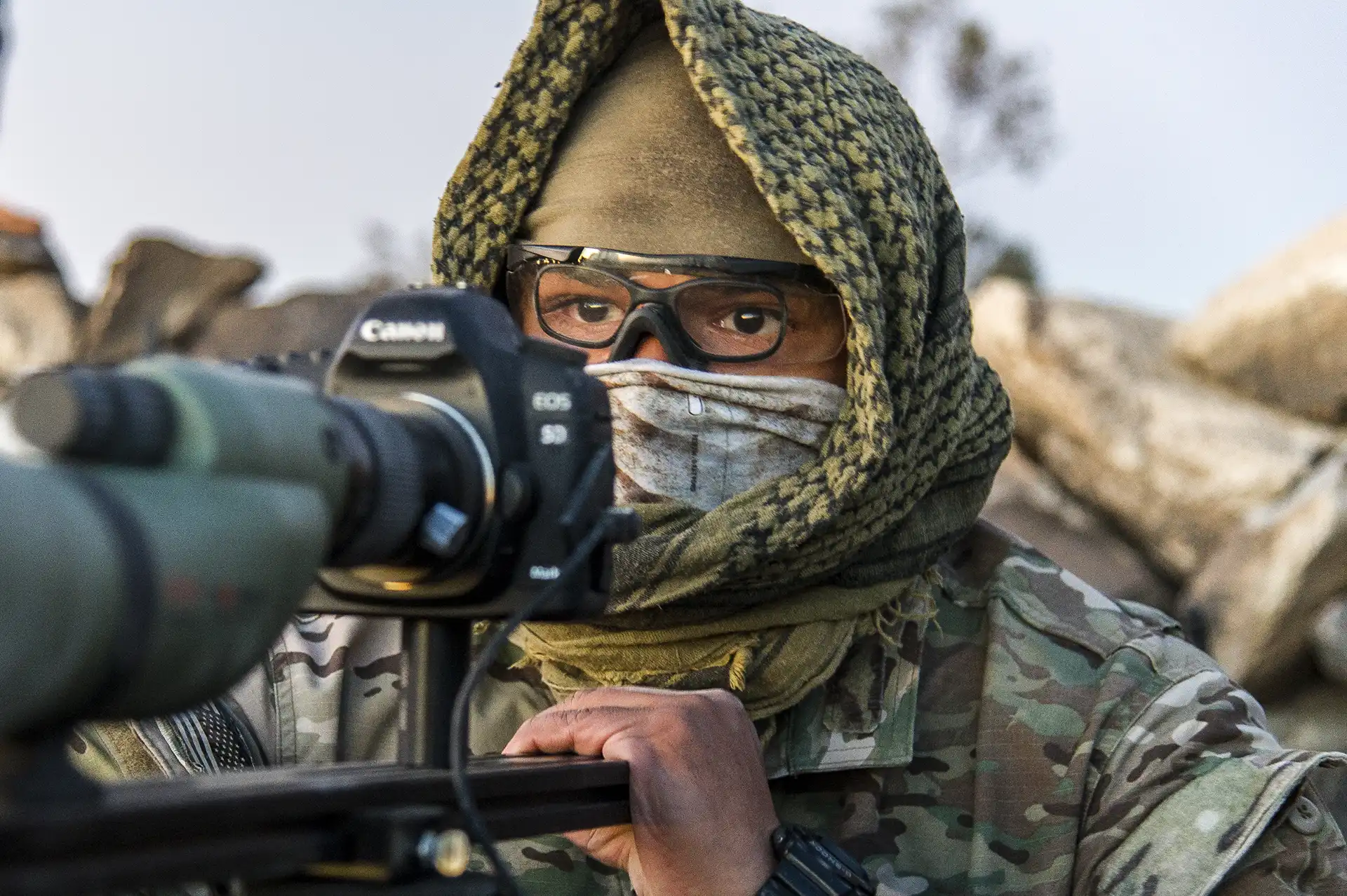 Special forces operator conducting reconnaissance